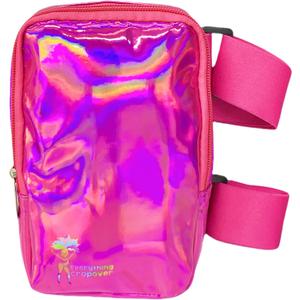 Holographic Thigh Bag | Carnival Leg Harness for Women | Outdoor Waist Pouch | J'ouvert Travel Leg Pack with Adjustable Colored Straps | Pink