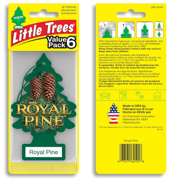 LITTLE TREES Car Air Freshener | Hanging Tree Provides Long Lasting Scent for Auto and Home | Royal Pine