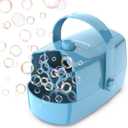 Wisdomlit Bubble Machine, 3-in-1 Bubble Maker, Bubble Blower with 3 Bubble Wheels, Make Small | Medium | Big Bubbles for Kids Toddlers, Bubble Toys for Indoor Outdoor Birthday Party (Blue)
