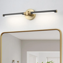 2026 Upgrade Black and Gold Vanity Light, 18W Brighter 24" Gold Bathroom Light Fixtures Linear Modern LED Bathroom Vanity Lighting Fixtures Over Mirror Light Bar Sconce, 360° Rotable 4000K CRI 90+
