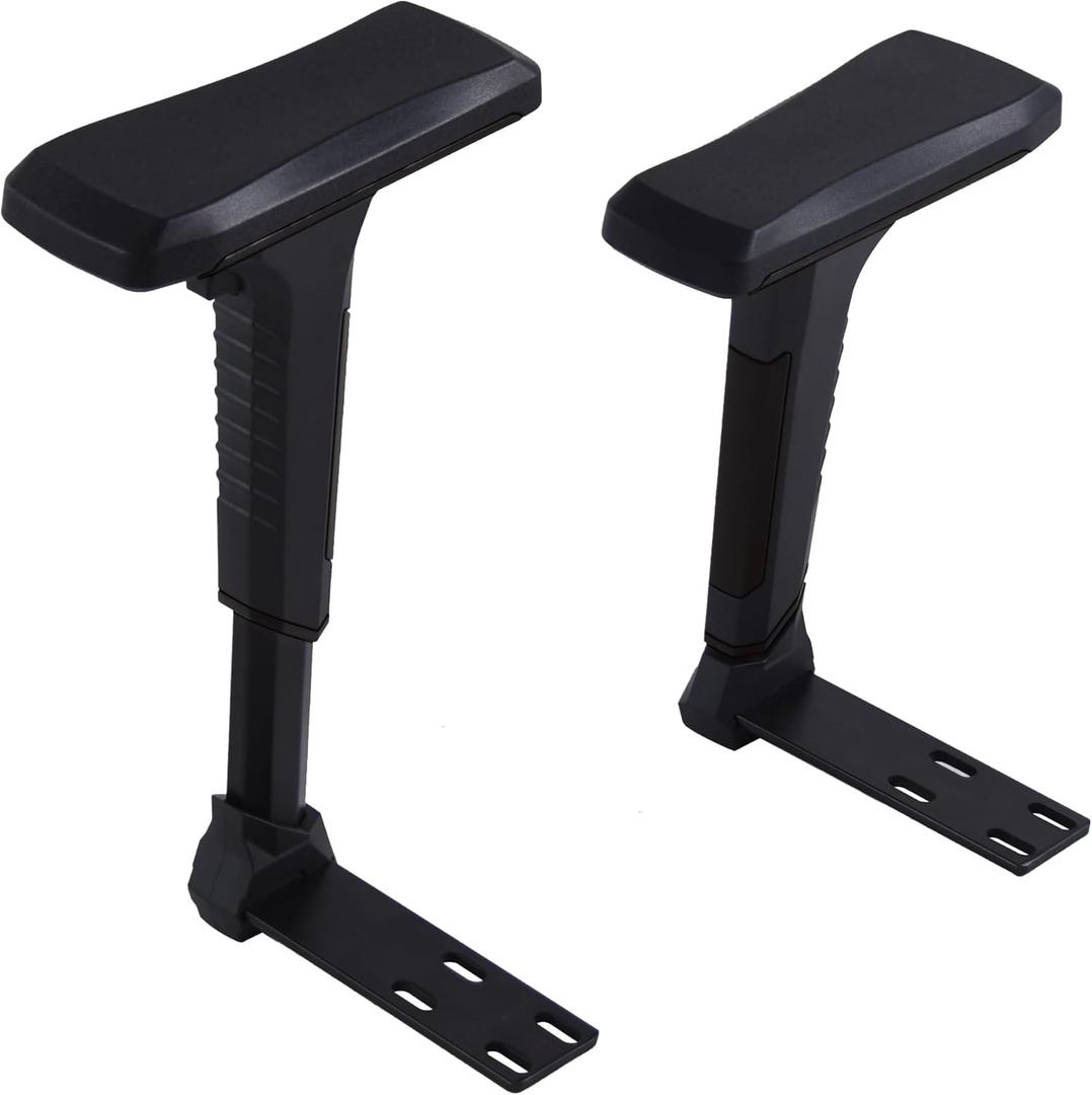 Frassie Height Adjustable Chair Armrest Pair, Gaming Boss Chair Arms Set Replacement 4D (Black)