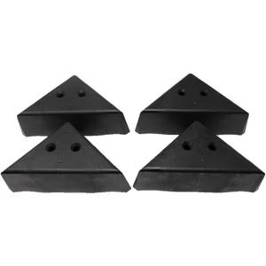 JSP Manufacturing 3" Triangle Plastic Furniture Black Corner Legs - Sofa Couch Chair Ottoman (4 Legs)