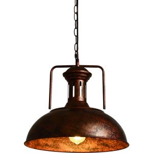 TAKEGO 16.14" Large Pendant Light, Dome Copper Pendant Light, Farmhouse Pendant Lights Kitchen Island, Vintage Pendant Lights Rustic Light Fixtures, Hanging Ceiling Lamp for Kitchen Island (Large)