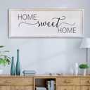Home Sweet Home Sign Wall Decor 40”X15” Master Family Room Above Bed Beautiful Living Room Above Couch Sign Large Rustic Farmhouse Wood Framed Entryway Hanging Wall Art Decoration