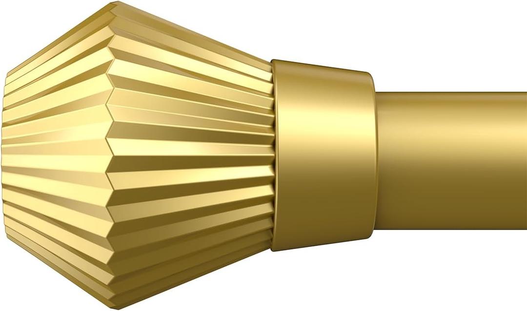 Curtain Rods for Windows 28 to 48 Inch, Gold Curtain Rod Adjustable Drapery Rods with Exquisite Finial for Living Room, Bedroom, Kitchen, Outdoor Patio, Gold