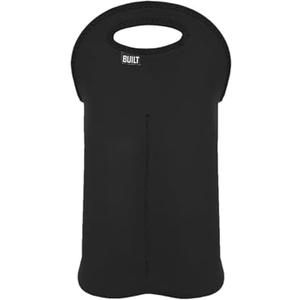 BUILT 2B-BLK 2-Bottle Stain Resistant Neoprene /Water Bottle Carry Tote, Black