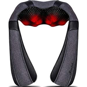 Mirakel Neck Massager for Pain Relief Deep Tissue, Shiatsu Shoulder & Back Massager with Heat - Ergonomic Design Massage, Electric Kneading Whole Body Massager Christmas Gifts for Women, Men, Dad, Mom