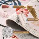 Boho Floral Area Rugs 5x7 Soft Washable Stain Resistant Indoor Floor Carpet Rug Vintage Beige Low Pile Non Slip Rug Spring Farmhouse for Living Room Bedroom Dining Room Playroom Nursery Family Room (Baby Pink)