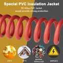 4 Gauge 4 AWG 50 Ft Black+50 Ft Red Power/Ground Wire Cable, True Spec Transparent Flexible Soft Touch Welding Battery Cable for Car Audio, Speaker, Solar, Marine, Generator, Automotive, RV