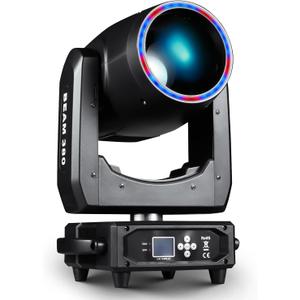 380W 19R Moving Head Light with Halo Effect, Zoom Stage Lights with 8+48 Prism, 13 Colors 14 Gobos, Professional DJ Lighting 19-Channel Sound RDM DMX512 for Club Party Show Disco Wedding Live