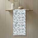 Blue Bow Beach Coastal Seashell Kitchen Towels, Coastal Nautical Dish Tea Towels, Preppy Ocean Conch Shell Starfish Decorative Hand Towel for Kitchen Bathroom, 16x24 Inch