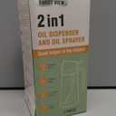 Olive Oil Dispenser and Oil Sprayer  16oz/470ml Glass Light-Proof Oil Pourer for Kitchen, Air Fryer, Cooking, Salad, and BBQ (White)