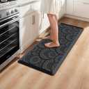 Mattitude Kitchen Mat, 17.3x39in Heavy Duty Ergonomic Comfort Foam Standing Desk Mat, Waterproof Non-Slip Standing Mats and Rugs for Kitchen, Office, Laundry, Black