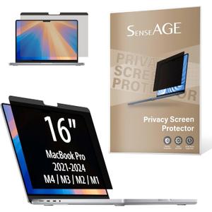 SenseAGE Magnetic Privacy Screen Filter For Macbook Pro 16 inch (2021-2024 M1, M2, M3, M4, Pro, Max), Privacy Screen Protector, Anti-Blue Light Screen Filter, Compatible with Macbook Pro 16 inch