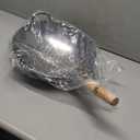 Craft Wok Traditional Hand Hammered Chinese Carbon Steel Wok with Wooden and Steel Helper Handle (14 Inch, Round Bottom Pow Wok Pan) / 731W88