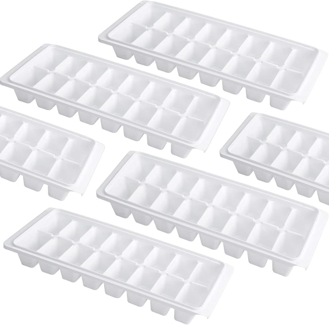 6 Pack White Ice Cube Tray, Size 3"L x 2"W x 0.5"H