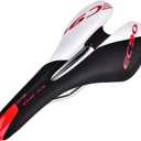 2Colors Pu Leather Bike Cycling Saddle Mountain Bike Comfortable with Soft Cushion for Women Men Cycling Fit for Road Bike and Mountain Bike(Black & White) Mountain Bike