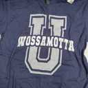 Funny WOSSAMOTTA University Academy College Game On Cheer T-Shirt (Blue, L)