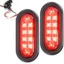 Red Trailer Truck LED Sealed RED 6" Oval Stop/Turn/Tail Light Marine Waterproof Including 3-pin water tight plug