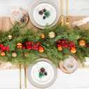 Pine Garland Christmas Decoration Clearance, 6ft Christmas Greenery Garlands Realistic Cypress Leaves Cedar Garland for Holiday Mantel Fireplace Table Centerpiece Decor