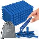RIVEDA 50pcs Colored Wooden Clothes Pins, 2.9inch, Clothespins for Classroom, Clip Hanging Photos, DIY Clips for Crafts, Decorations (Dark Blue)