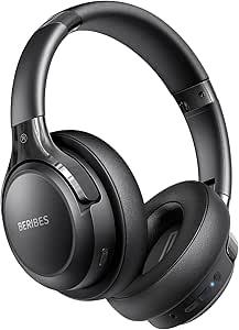 BERIBES Bluetooth Headphones Over Ear, 60H Playtime Wireless Headphones with 3 EQ Music Modes, HiFi Stereo Foldable Lightweight Headset with Built-in Mic,Deep Bass for Home Office Cellphone PC…