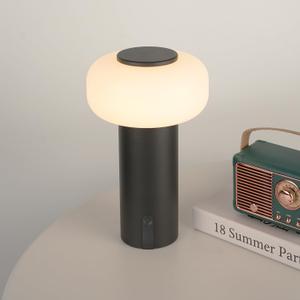 WEILAILUX Shower Lamp Waterproof, Outdoor Cordless Table Lamp Rechargeable, Portable Battery Operated Light, Touch Dimmable Night Light for Bedroom/ Patio/ Dinning/ Camping (Black)