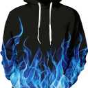 Ahegao Mens Hoodies Novetly Sweatshirts for Man 3D Graphics Pullover with Pockets (XL)
