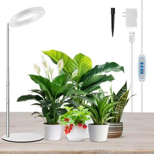 Grow Lights for Indoor Plants Full Spectrum, 80 LEDs Plant Light for Indoor Growing with 2 Mounting Options, 6/12/16H Timer, 3 Spectrum Modes, 9.8"-37.4" Height Adjustable Desk Grow Lamp