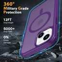 Magnetic for iPhone 15 Case [Compatible with MagSafe] with 2X Screen Protector, Military-Grade Slim Shockproof Phone Cover Translucent Anti-Fingerprint Anti-Scratch for iPhone 15 6.1'', Purple