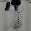 AQUAFIT Half Gallon Water Bottle with Time Marker - Straw & Chug Lid - BPA Free Gym Water Bottle with Straw - Big Gallon Jug (Clarity, 64 oz - 2in1 Lid)