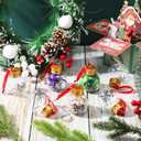 eBoot 24 Pcs Christmas Booze Balls Ornament Fillable Drink Me Ornaments for Christmas Tree Xmas Holiday Clear Hanging Ornament with Gold Lids for Home Decoration (1.7oz)