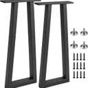 36Inch Metal Bar Table Legs, Heavy Duty Black Desk Legs, Set of 2