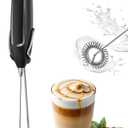 Milk Frother Handheld with Stand, Battery-Operated Electric Foam Maker Frother Wand, Whisk Drink Mixer & Foamer for Coffee, Latte, Matcha, Hot Chocolate