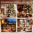 Bluesea Brown Birch Tree with LED Lights, Tabletop Tree with Snowflake Decorations, Battery Powered Timer Money Tree, Christmas Decorations Lighted Tree for Indoor Home Decor (1 PCS)