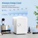 Antarctic Star 4L/6 Can Portable Compact Refrigerator for Bedroom,Car,Office & Dorm,Small Cooler for Food/Drinks/Skin Care,AC/DC,WHITE