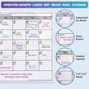 Dry Erase Monthly Extra Large White Board Calendar for Wall, 25" by 38", Jumbo Laminated Erasable One Month Whiteboard Calendar, Huge Oversized Blank 30-Day Poster with Lines and Squares