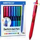 WRITECH Colored Gel Pens 0.7mm: Switch Silent Click Mode for Quiet or Click Feedback Smooth Writing Quick Dry Ink Medium Point for Note Taking Color Coding Journaling School Office Study