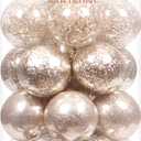 Sea Team 60mm/2.36" Shatterproof Clear Plastic Christmas Ball Ornaments, Transparent, See-Through, Crystal Baubles, Bulbs with Stuffed Delicate Decorations for Xmas Tree (30 Counts, Champagne)