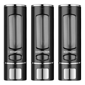Shampoo and Conditioner Dispenser,Shampoo Dispenser for Shower,Soap Pump for Shower(14.1 oz Triple) (Black)