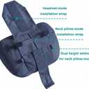 2PCS Welbrit Car Pillow for Car Neck Pillow for Driving Seat Lumbar Support Soft Cushion with Extra Filling Accessories Back Support for Travel Nap and Trips Sleeping(Blue, Head)
