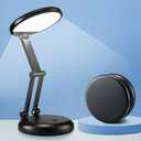 Small Desk Lamp for College Dorm Room Rechargeable 3600mAh, Foldable+Cordless Table Lamps Battery Powered Lights, Portable & Dimmable Desk Lamps for Home Office, 9 Brightness LED Desk Light Dorm Lamp (Black)