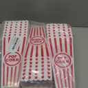 Tebery 20 Pack Plastic Popcorn Boxes Open-Top, Reusable Popcorn Bucket Container for Movie Night, Classic Red White Striped Party Snack Bowls for Party Favors, Birthday, Carnival, 7.5" x 4"