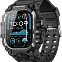 amBand Rugged Case with Band for Apple Watch Ultra 3/2/1 49mm, M3 Military Grade Shockproof Cover, Includes Screen Protector Kit, Tactical Band for Men - Compatible with iWatch Ultra, Matte Black