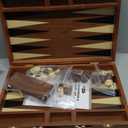 ropoda Sapele Wood Backgammon Board Game Set (15 Inches) for Adults and Kids - Classic Board Strategy Game - Portable and Travel Backgammon Set with Wooden Playing Pieces and Accessories