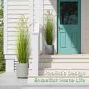 KOL Artificial 5ft 2-Pack Horsetail Reed Grass, 59in Tall Artificial Indoor Outdoor Fake Grass Plant, Home Office Decorative Artificial Plants in Pot Faux Plant Greenery, Wedding Decor