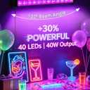 40W Black Light Bar, LED Blacklight with 6FT Cord & Switch, Black Lights for Glow Party, Halloween, Birthday, Body Paint, Bedroom, Classroom, Each Light Up 22x22ft, 1 Pack