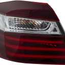 Go-Parts - Tail Light Assembly for Honda Accord 2016-2017, Left (Driver) Side, Outer, Halogen, Sedan, Excludes Hybrid Model, Replacement