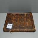 FYCTIO Walnut Wood Cutting Board End Grain Wooden Cutting Boards for Kitchen Chopping Block with Deep Juice Groove, Inners Handles, Gift Box