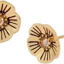 COACH Tea Rose Stud Earrings (One Size, GOLDEN SHADOW/GOLD)